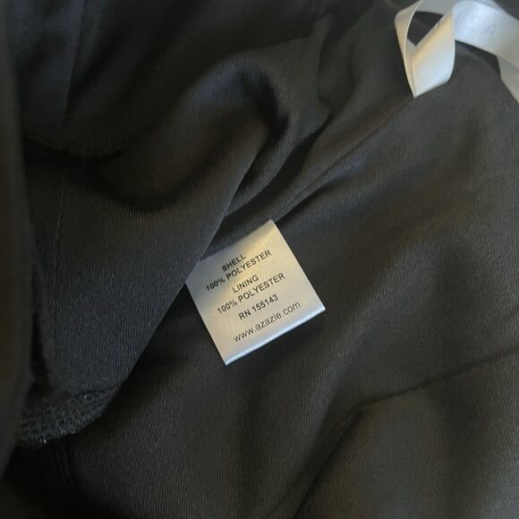 Azazie Jhene One Shoulder Pleated Side Slit Maxi Dress Black Size A10 - Picture 10 of 10